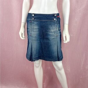 Miss Sixty Womens Vintage Y2K Denim Skirt Pleated Size Medium